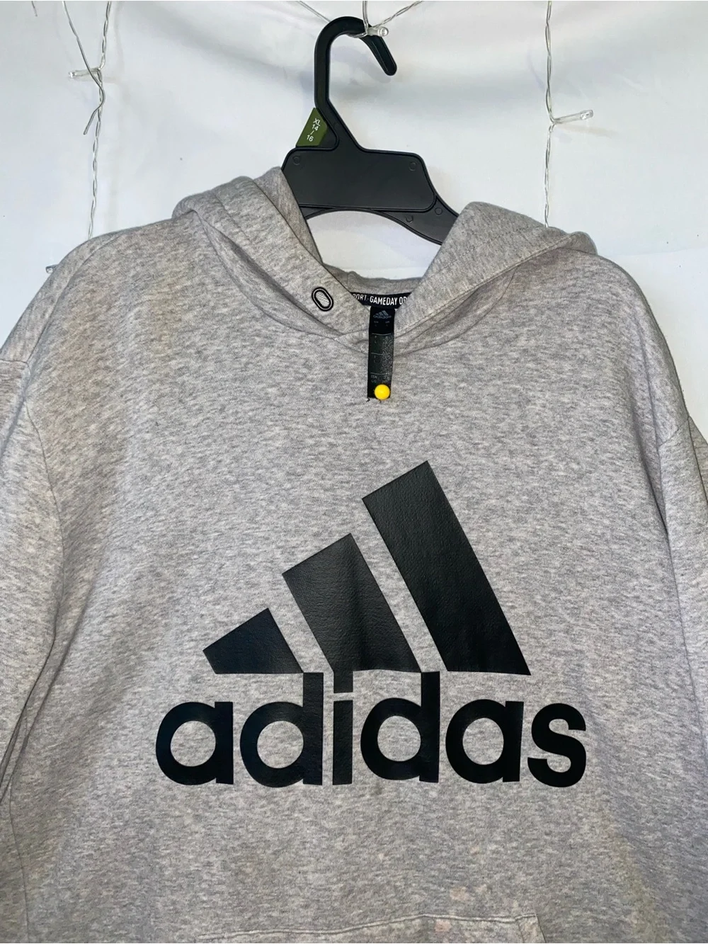 adidas Heather Gray Pullover Hoodie with Black Logo